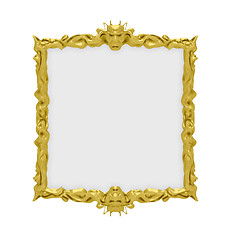 Image showing Golden frame over white