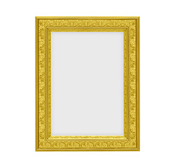 Image showing Golden frame over white