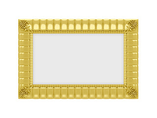 Image showing Golden frame over white