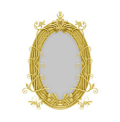 Image showing Golden frame over white