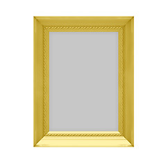 Image showing Golden frame over white