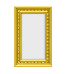 Image showing Golden frame over white
