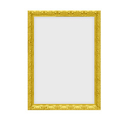 Image showing Golden frame over white