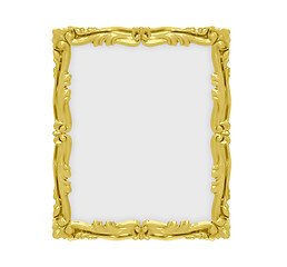 Image showing Golden frame over white