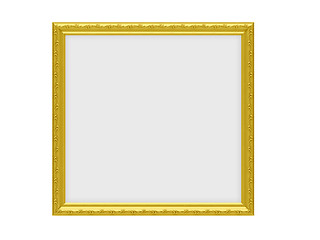 Image showing Golden frame over white