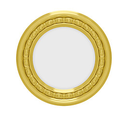 Image showing Golden frame over white