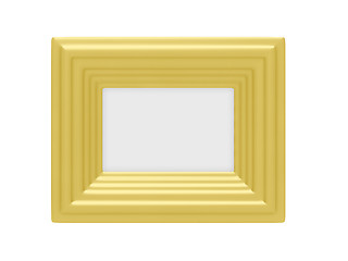 Image showing Golden frame over white