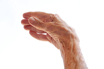 Image showing Senior woman's hand isolated on white