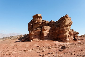 Image showing Scenic weathered orange rock in stone desert