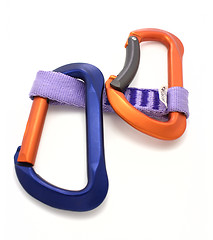 Image showing carabiner and express isolated