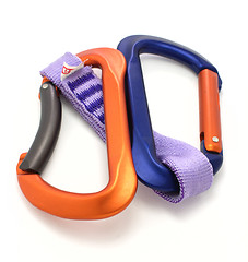 Image showing carabiner and express isolated 