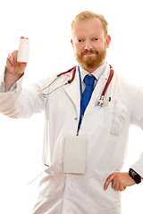 Image showing Doctor with a bottle or pills