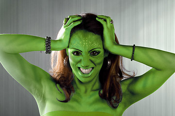 Image showing Green Alien Woman