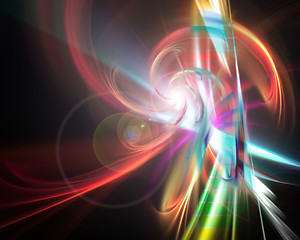 Image showing Glowing Rainbow Fractal