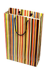 Image showing Colorful striped paperbag