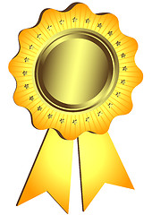 Image showing Golden Award With Ribbon