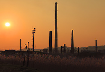 Image showing Industrial sunset