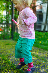 Image showing Little girl with ice-cream