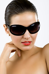 Image showing woman in big sunglasses