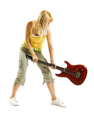 Image showing breaking her guitar