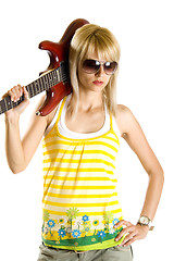 Image showing woman guitarist