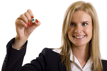 Image showing Business woman writing