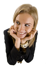 Image showing  businesswoman looking to a side