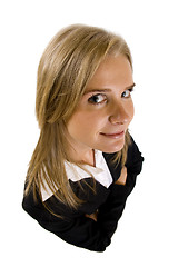 Image showing dynamic view of serious businesswoman