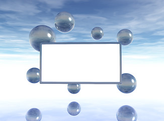 Image showing bubbles and blank white board