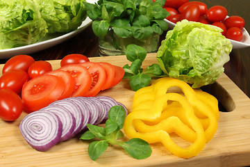 Image showing Salad preparation