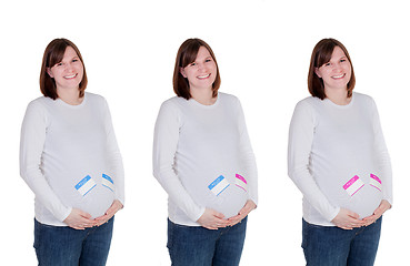 Image showing Pregnant Mother Blue and Pink Name Tags