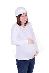 Image showing Pregnant Mother With Hard Hat