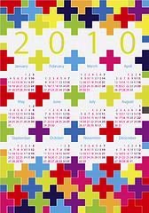 Image showing Cross calendar for 2010