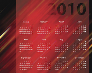 Image showing Elegant calendar for 2010