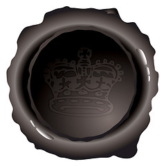 Image showing oval black wax stamp