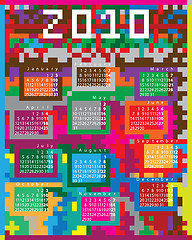Image showing Colorful calendar for 2010