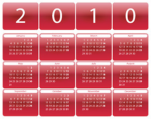 Image showing Red rounded calendar