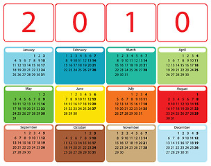 Image showing Colorful rounded calendar