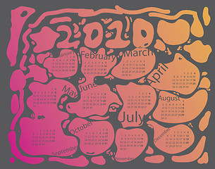 Image showing Artistic colorful calendar for 2010