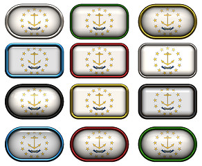 Image showing 12 buttons of the Flag of Rhode Island