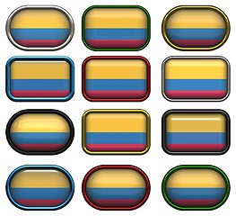 Image showing twelve buttons of the Flag of Colombia