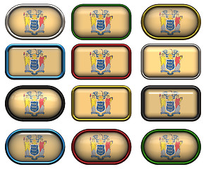 Image showing 12 buttons of the Flag of New Jersey