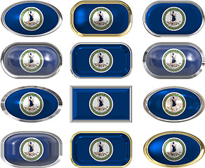 Image showing 12 buttons of the Flag of Virginia