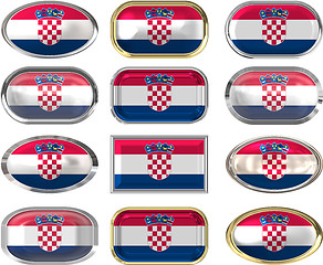 Image showing twelve buttons of the Flag of Croatia