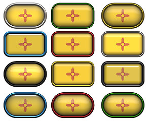 Image showing 12 buttons of the Flag of New Mexico