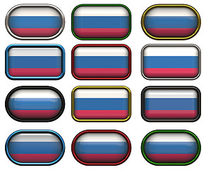 Image showing 12 buttons of the Flag of the Russain Federation