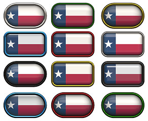 Image showing 12 buttons of the Flag of Texas