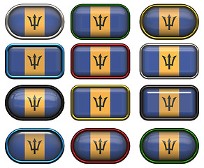 Image showing twelve buttons of the Flag of Barbados