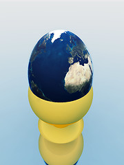 Image showing Egg World In Egg Cup