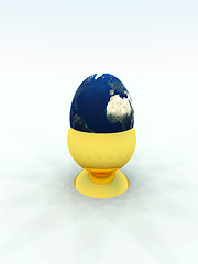 Image showing Egg World In Egg Cup